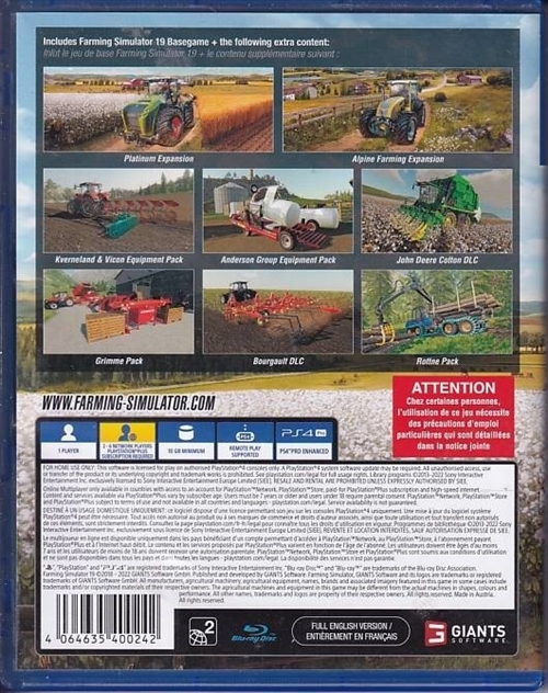 Farming Simulator 19 Ambassador Edition - PS4 (B Grade) (Genbrug)
